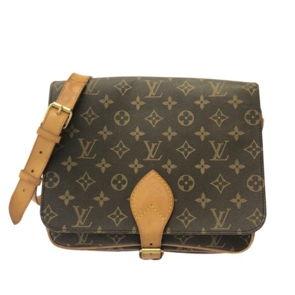 100% Authentic LOUIS VUITTON Cartouchiere GM Brown Monogram Crossbody Bag - Picture 1 of 15